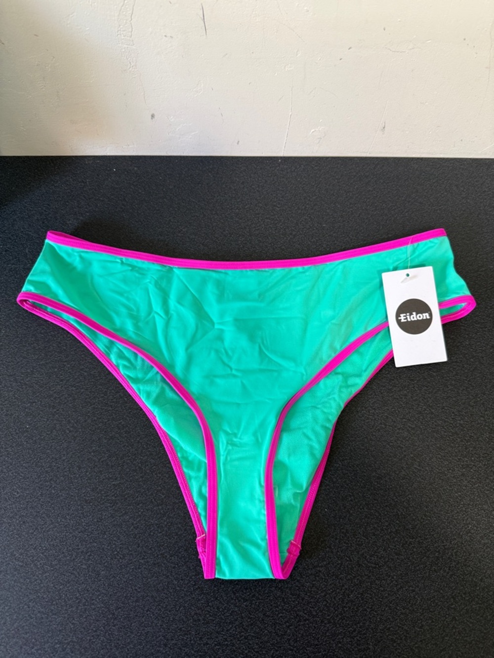 Eidon Women's Teal Bikini Bottom with Pink Trim